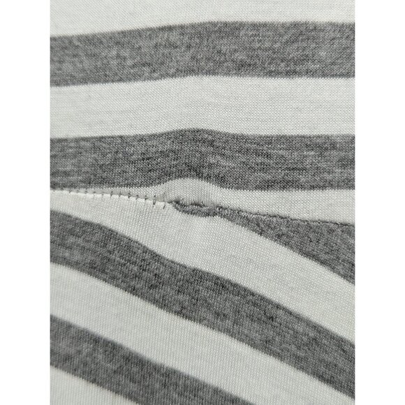 Boston Proper Knot Front V Neck Dress Womens S Knee Length Striped Casual Gray - Picture 8 of 12